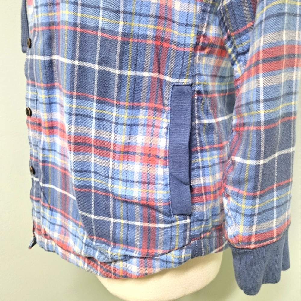 L.L. Bean Flannel Hoodie Shacket Women Plaid Lined Outdoor Cabin Camp XSmall - Picture 3 of 8